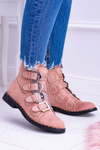 Lu Boo Pink Virginia Rock Star Boots Пряжки з заклепками Замша