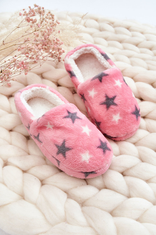 Дитячі утеплені тапочки зі зірками рожевого кольору Meyra