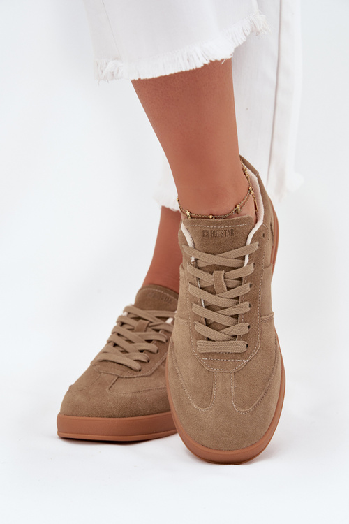 Замшеві кросівки для жінок Big Star SS274675 HI-POLY SYSTEM Бежеві