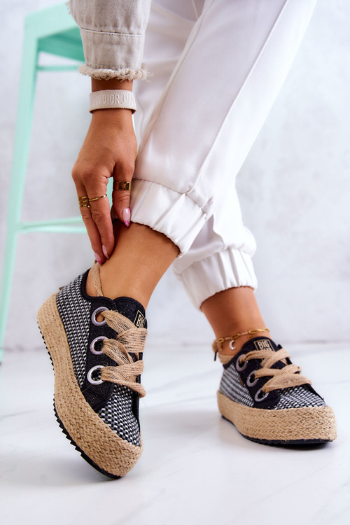 Жіночі плетені кросівки Big Star JJ274393 Чорні