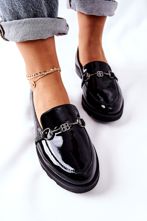 Напівчеревики шкіряні лаковані Nicole Black 2667