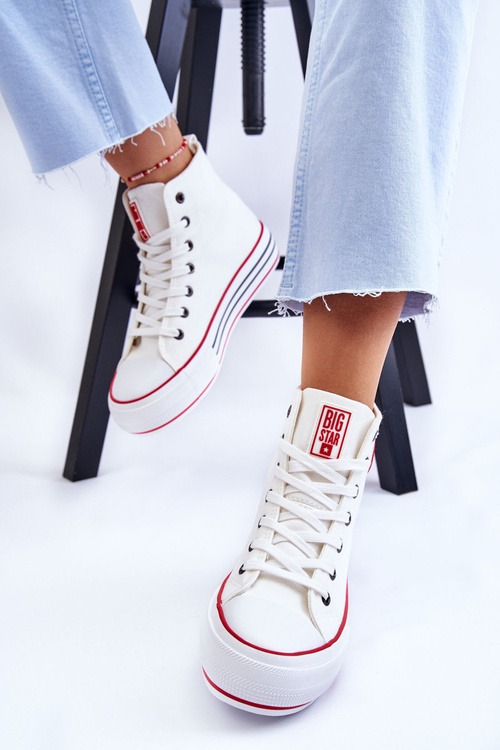 Жіночі високі текстильні кросівки на платформі Big Star LL274185 Білі