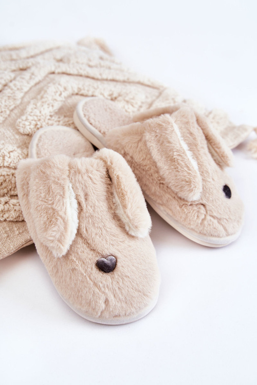 Жіночі хутряні тапочки бежеві Remmi