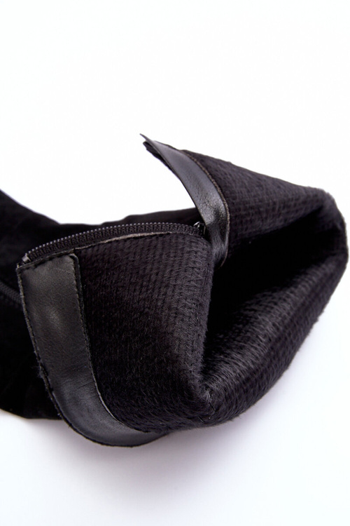 Замшеві чоботи вище коліна на підборах Kilrenita Black