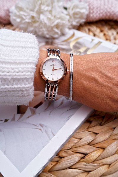 Жіночий сталевий браслет з цирконами Срібло Debi