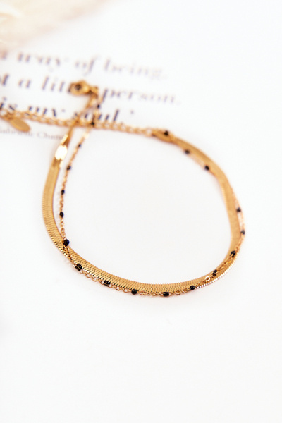 Жіночий подвійний золотий браслет