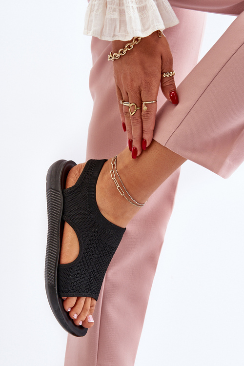 Жіночі шльопанці на плоскій підошві на блискавці, чорні Rise Up!