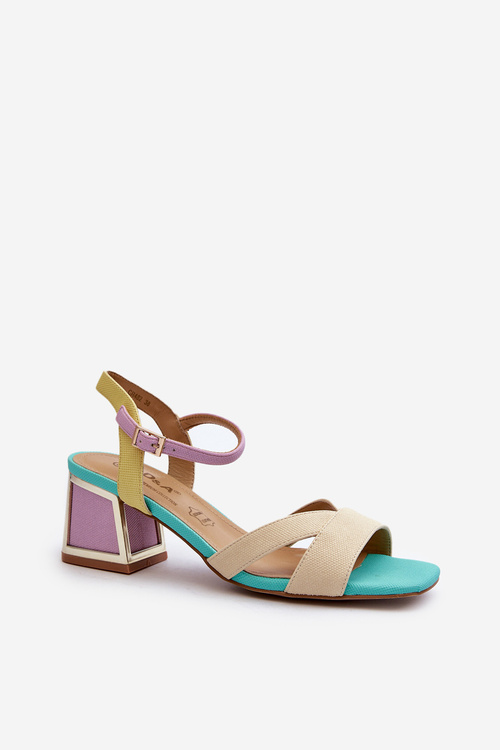 Жіночі елегантні босоніжки на шпильці фіолетові D&A MR38-549