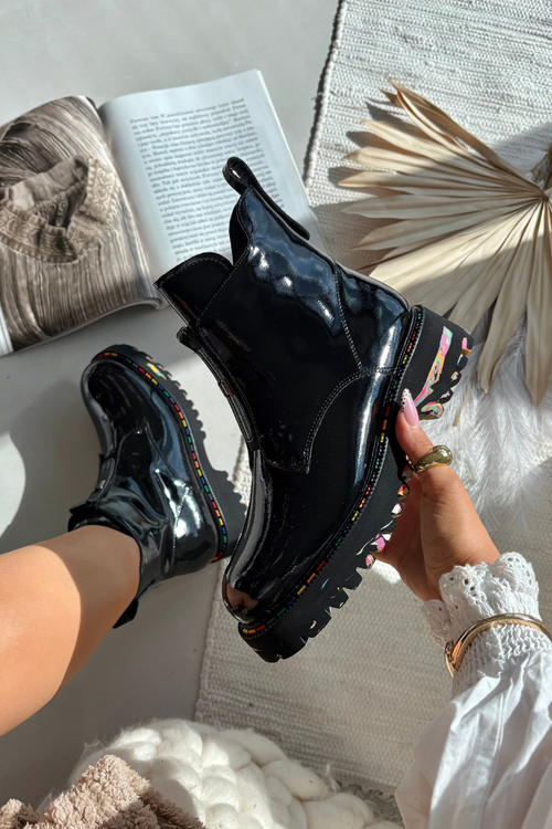 Шкіряні Лаковані Жіночі Черевики Artiker 57C0065 Сірі