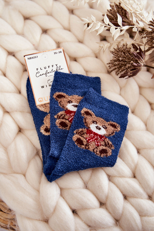 Жіночі м'які теплі шкарпетки Teddy Bears Blue