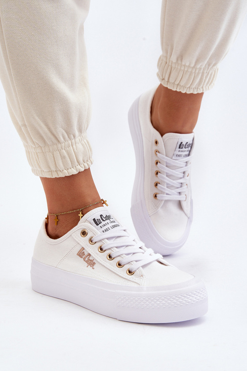 Білі жіночі кросівки на платформі Lee Cooper LCW-24-31-2725