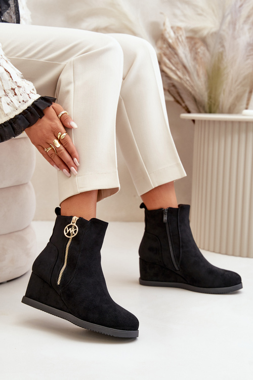 Чоботи на підборах зі шкіряною підкладкою з орнаментом Black Vere