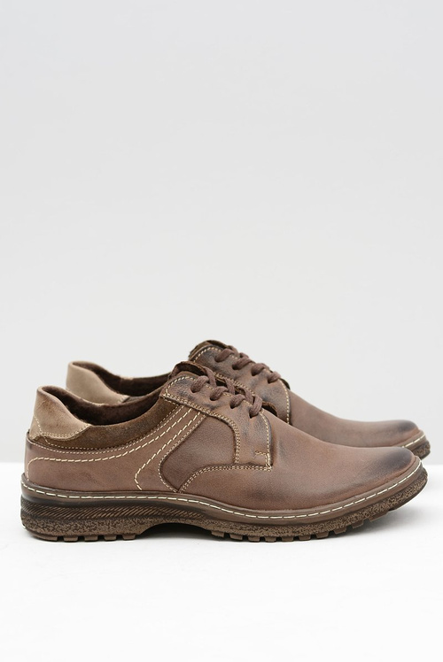 Коричневі чоловічі шкіряні теплі півчеревики Ernesto на зиму