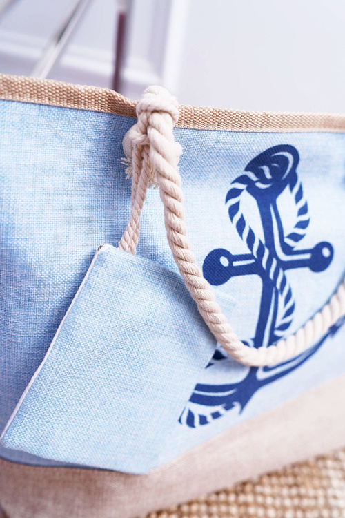 Пляжна велика жіноча сумочка Синя жіноча сумочка