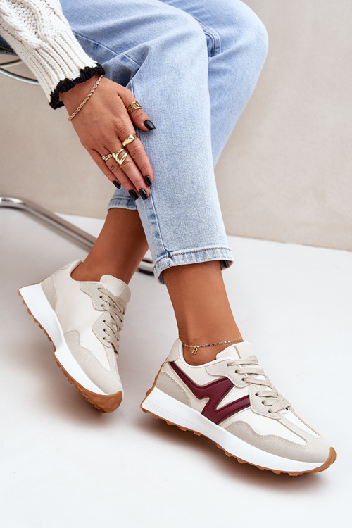 Жіноче Спортивне Взуття Кросівки Бежево-Вишневе Britma