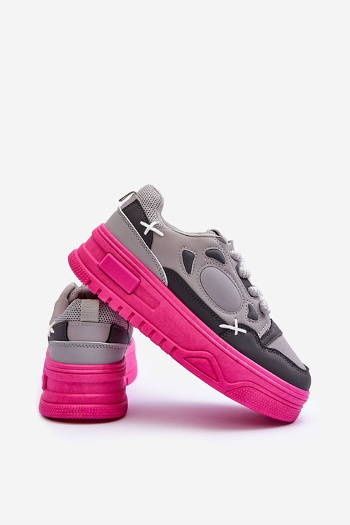 Жіночі кросівки на платформі сірі Finos