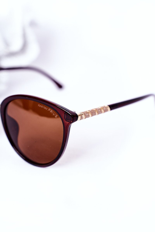 Жіночі поляризаційні окуляри коричневого кольору