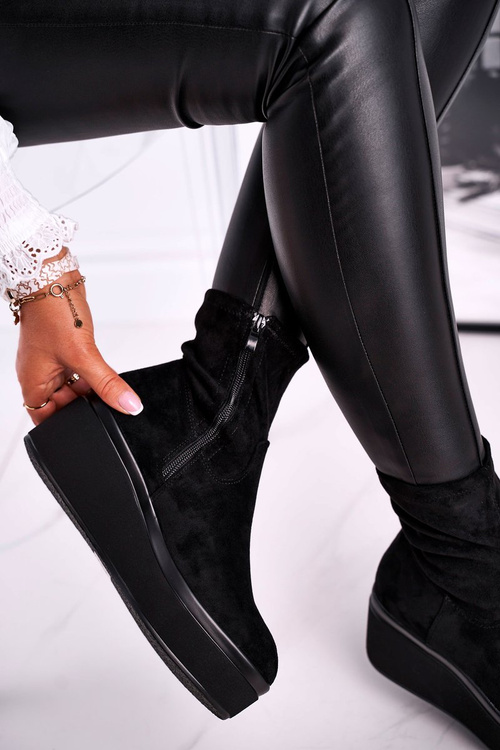 Чоботи жіночі замшеві Sergio Leone BT730 Чорні