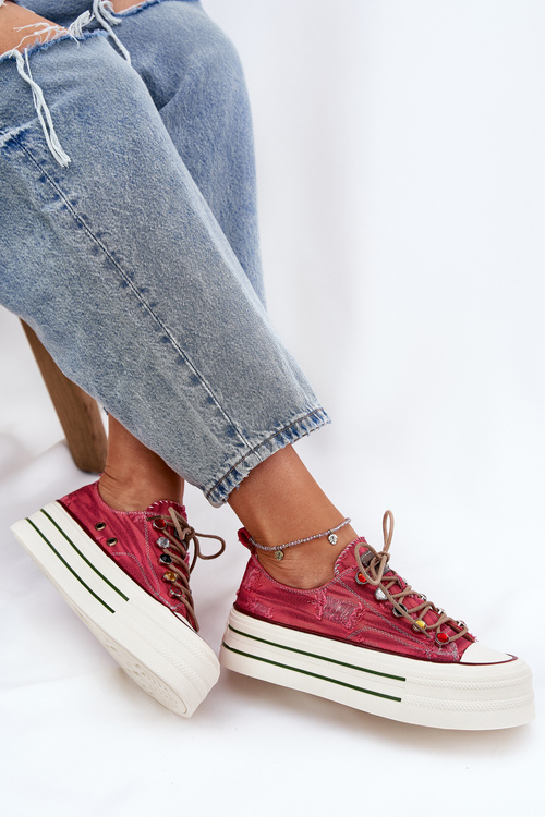 Жіночі Кросівки На Платформі Червоні GOE RR2N4104