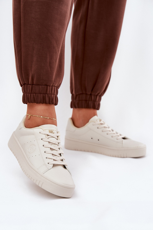 Низькі Жіночі Кросівки З Еко Шкіри Big Star NN274578 Бежеві