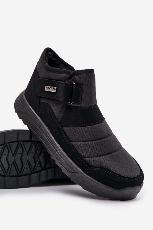 Утеплені чоловічі зимові черевики Snow Boots Black Progress PROGJ-22-153
