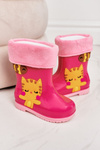Дитячі утеплені чоботи з кошеням рожеві