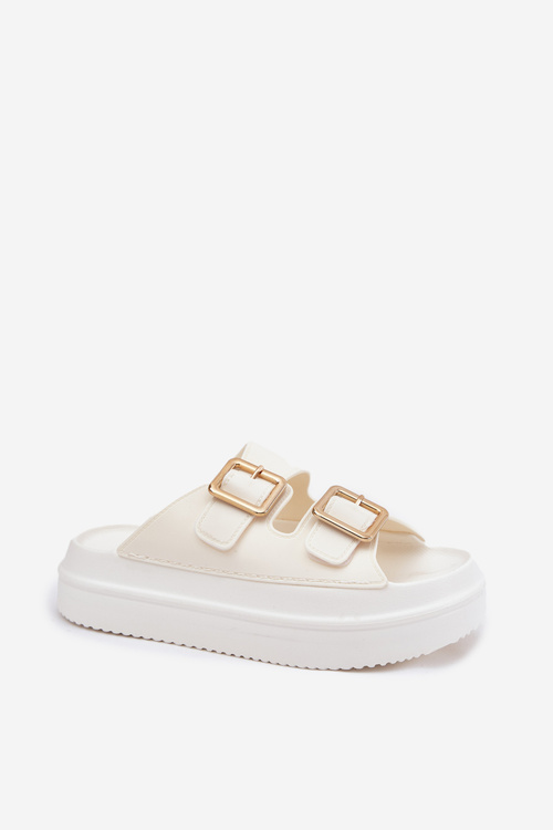 Жіночі Сандалі На Платформі З Золотими Пряжками Ecru Zorila