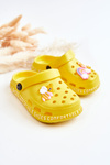 Дитячі світлі тапочки Crocs з декором Yellow Bertis 