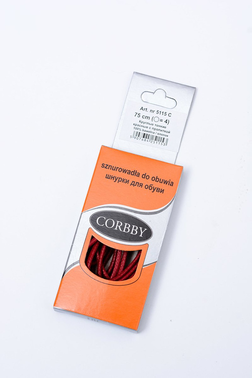Тонкі вощені шнурки Corbby Red
