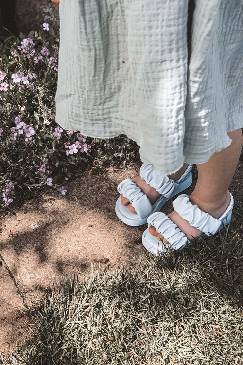 Дитячі босоніжки на шнурку Blue Sweetness