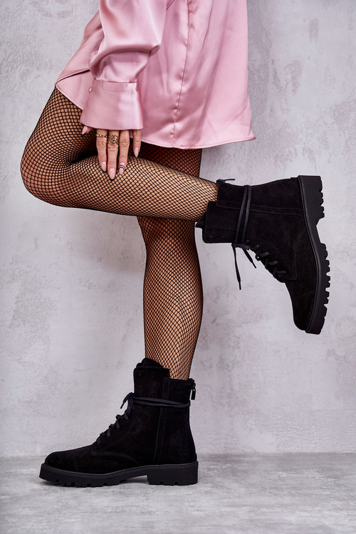 Замшеві чоботи на блискавці Nicole 2754 Black