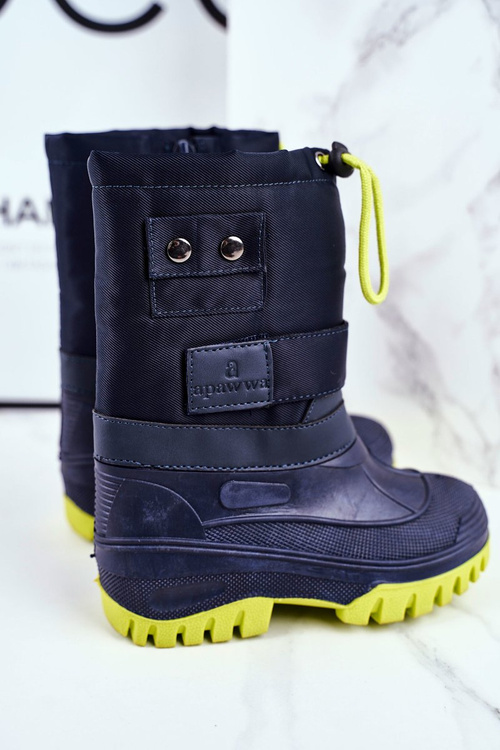 Дитячі снігові черевики теплі темно-сині жарка зима