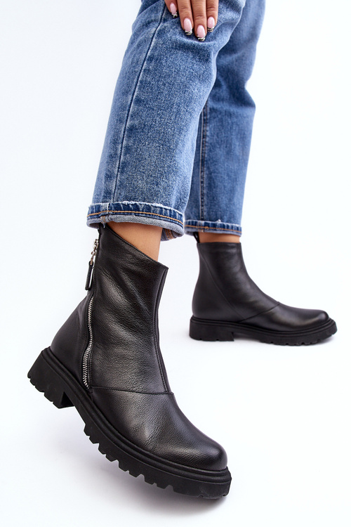 Жіночі шкіряні ботильйони на підборах Laura Messi 2620/975 Чорні