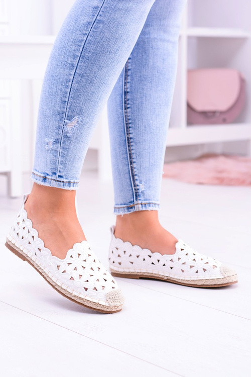 Жіночі білі еспадрільї Lu Boo Balerina з квітами Macarena