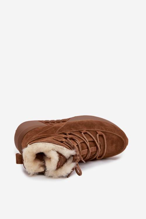 Жіночі Снігові Чоботи З Замші З Пухом Big Star SS274318 Коричневі