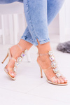 Lu Boo Золоті шпильки Zircon Sandals Serenade