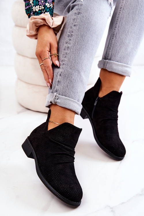 Ажурні гофровані чобітки Чорна Синтія