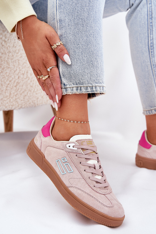 Замшеве Спортивне Взуття Кросівки Жіночі D.Franklin DFSH387005 Брудно Рожевий