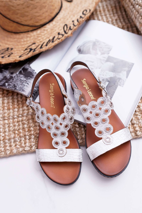 Жіночі сандалі на плоскій підошві Sergio Leone SK012 White Livian