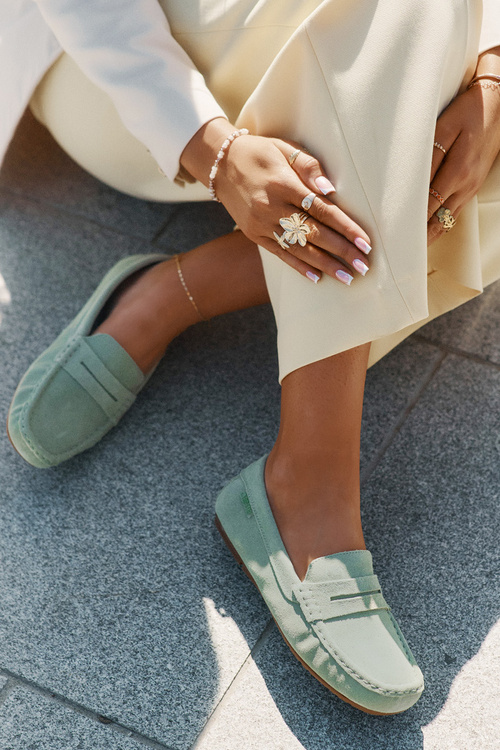 Жіночі Замшеві Мокасини Big Star RR274945 Зелені