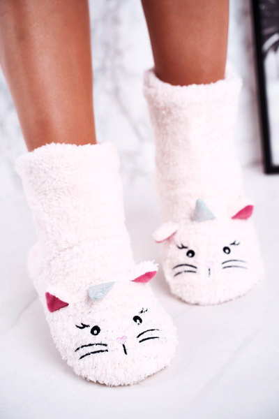 Дитячі тапочки на овчині Kitten Ecru