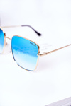 Золоті квадратні сонцезахисні окуляри з блакитними лінзами Ombre