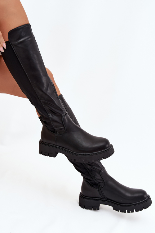 Ізольовані жіночі чоботи на блискавці чорні Harlina