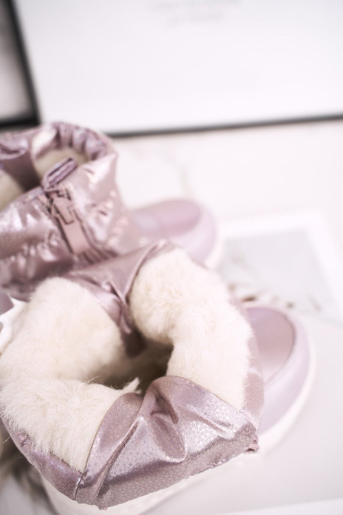 Жіночі зимові черевики теплі з натуральної вовни рожеві Cruella