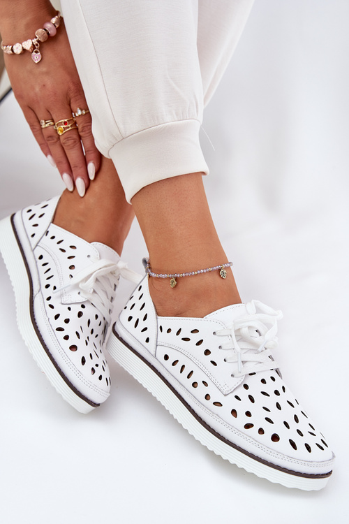 Жіноче Шкіряне Взуття S.Barski LR51-610 Біле