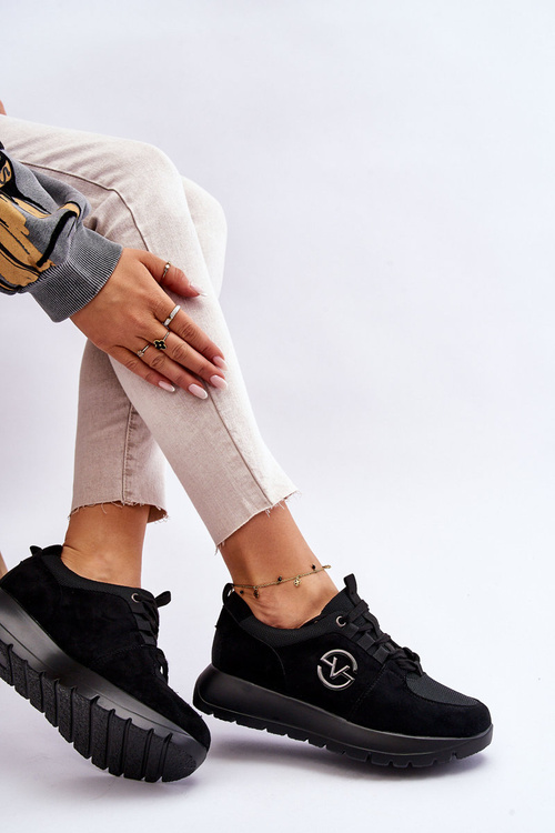 Жіноче спортивне взуття на платформі чорного кольору Aisha