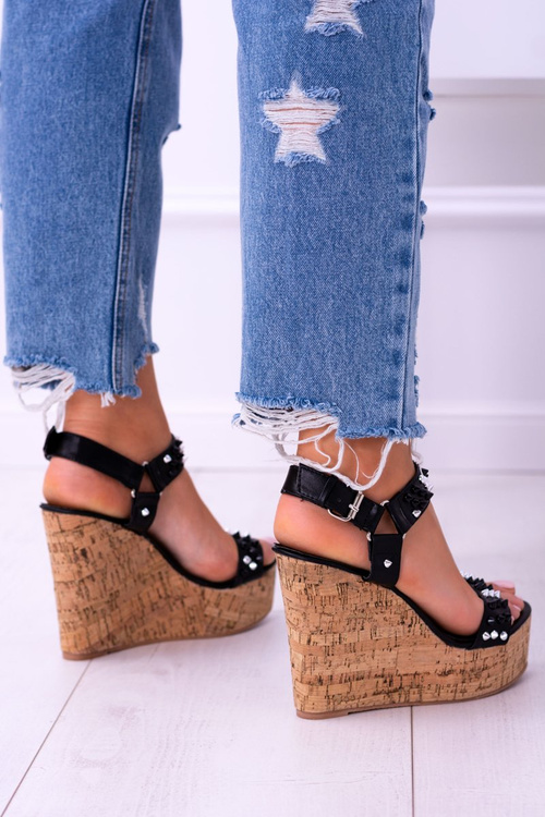 Чорні жіночі сандалі Valeria з шипами Lu Boo