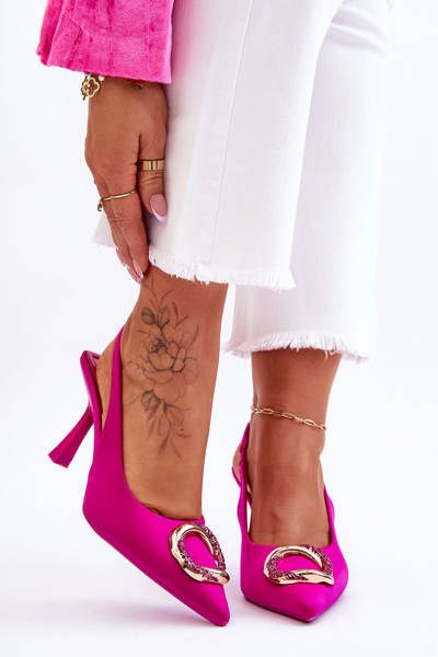 Модні шпильки з декором і фіанітами Fuchsia Alexia