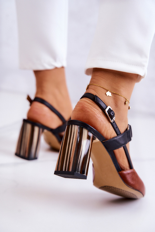 Модні шкіряні туфлі Maciejka 05498-29 Коричневий і Чорний