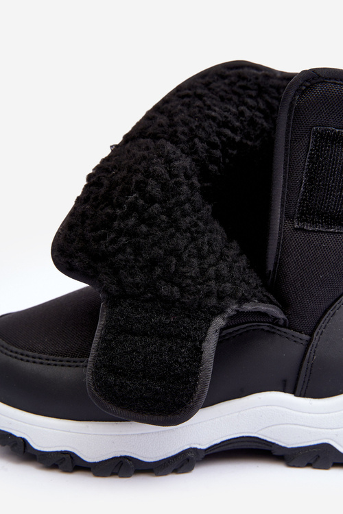 Дитячі снігові черевики на флісовій підкладці зі шнурівкою, чорні, велика зірка MM374119